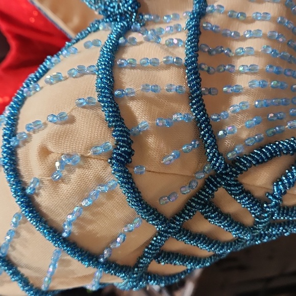 Size 6 turquoise and nude two piece home coming dress cocktail by Rachel Allan - Picture 14 of 15